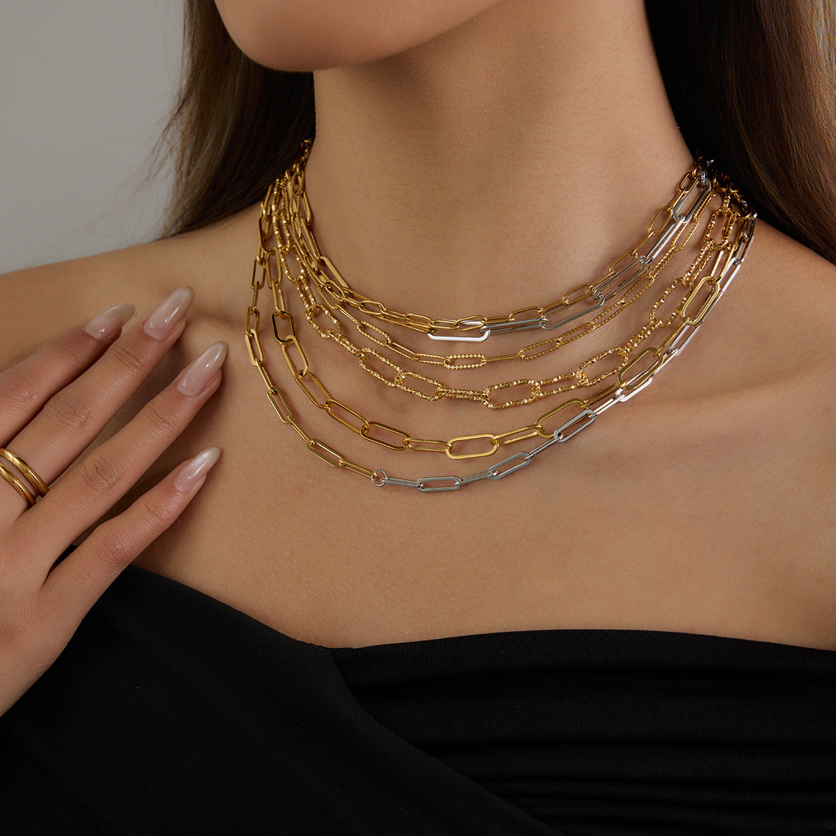 Chain Link Necklace – Minimalist Titanium Steel Jewelry