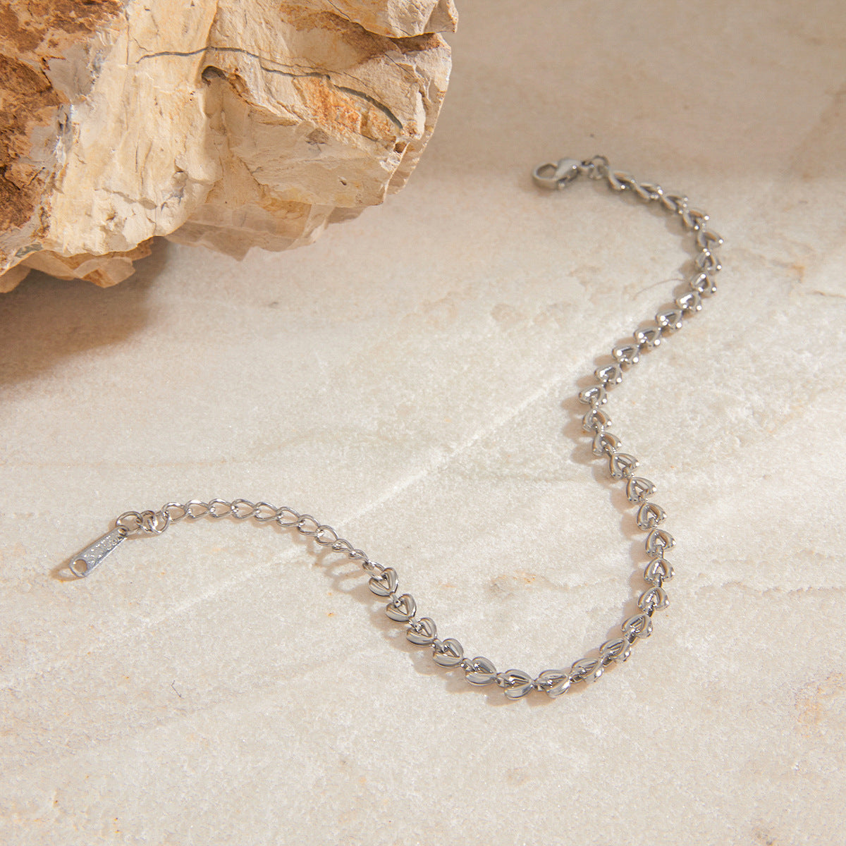 Heart Chain Bracelet – Elegant Titanium Steel Jewelry