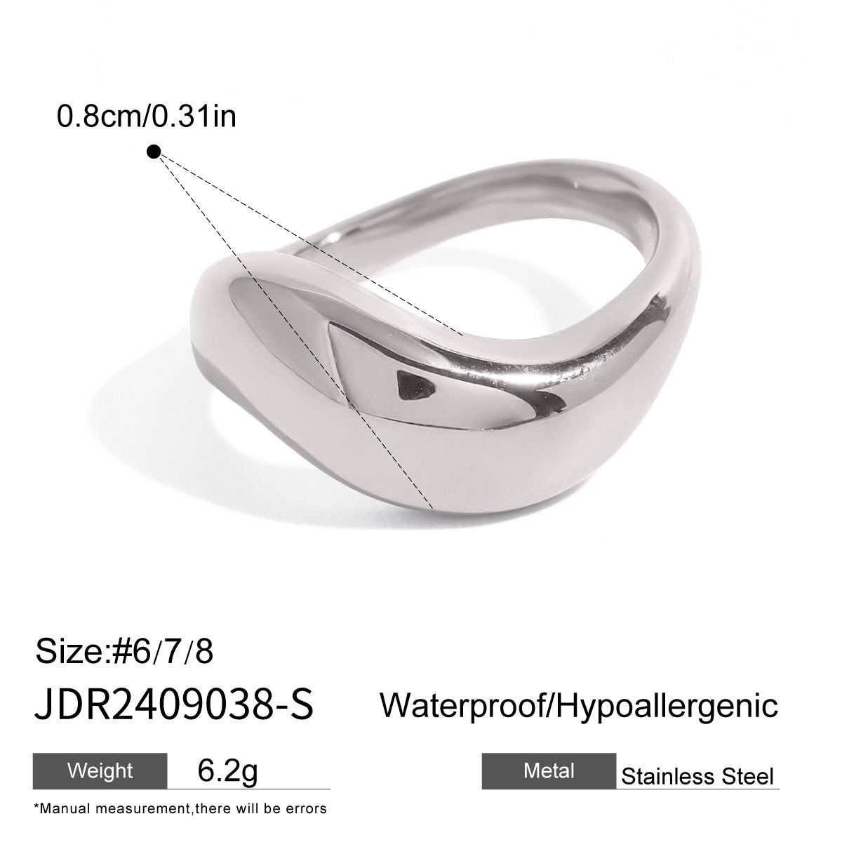 Geometric Silver Ring – Minimalist Titanium Steel Jewelry