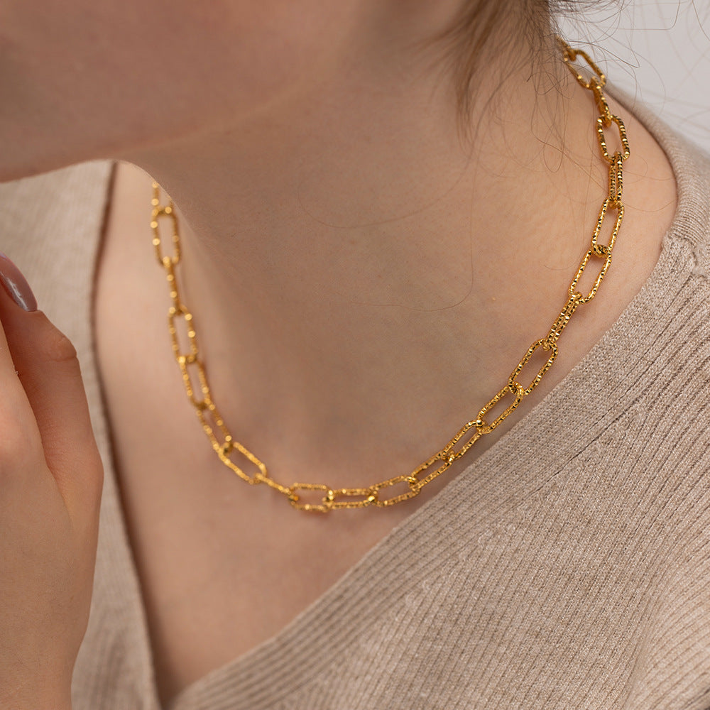 Chain Link Necklace – Minimalist Titanium Steel Jewelry