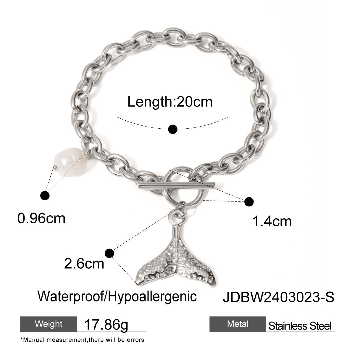 18K Gold Ocean Charm Bracelet – Starfish, Shell & Conch in Stainless Steel