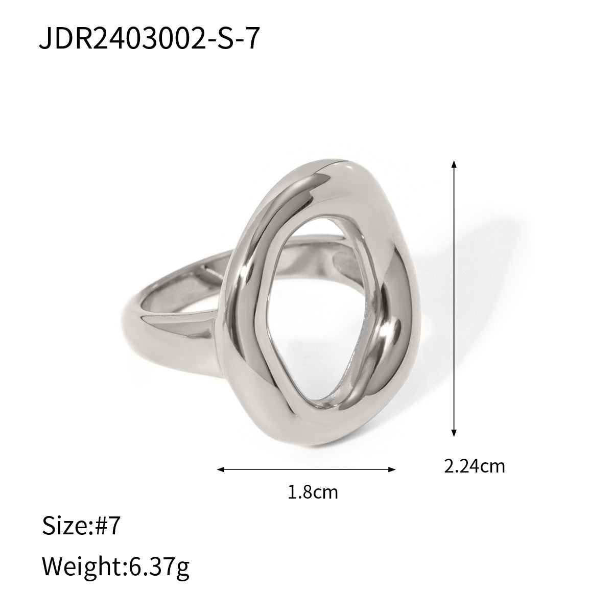 Geometric Silver Ring – Minimalist Titanium Steel Jewelry