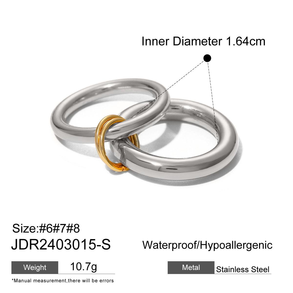 Stacked Pearl Stainless Steel Ring – Elegant INS-Inspired Jewelry