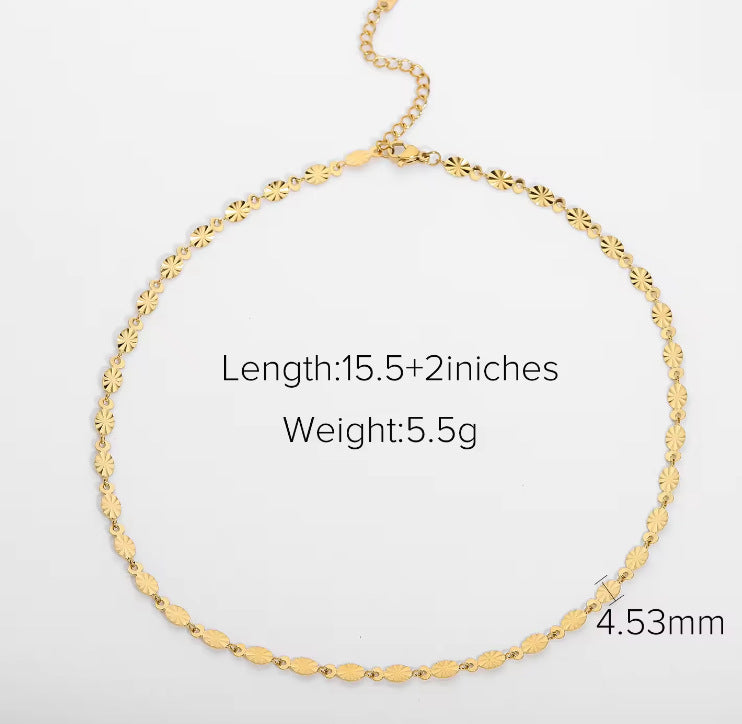 18K Gold Clavicle Necklace – Trendy Titanium Steel Jewelry