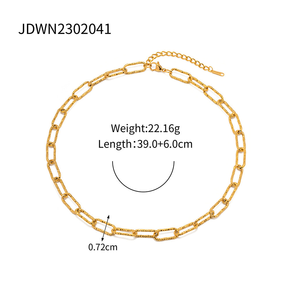 Chain Link Necklace – Minimalist Titanium Steel Jewelry