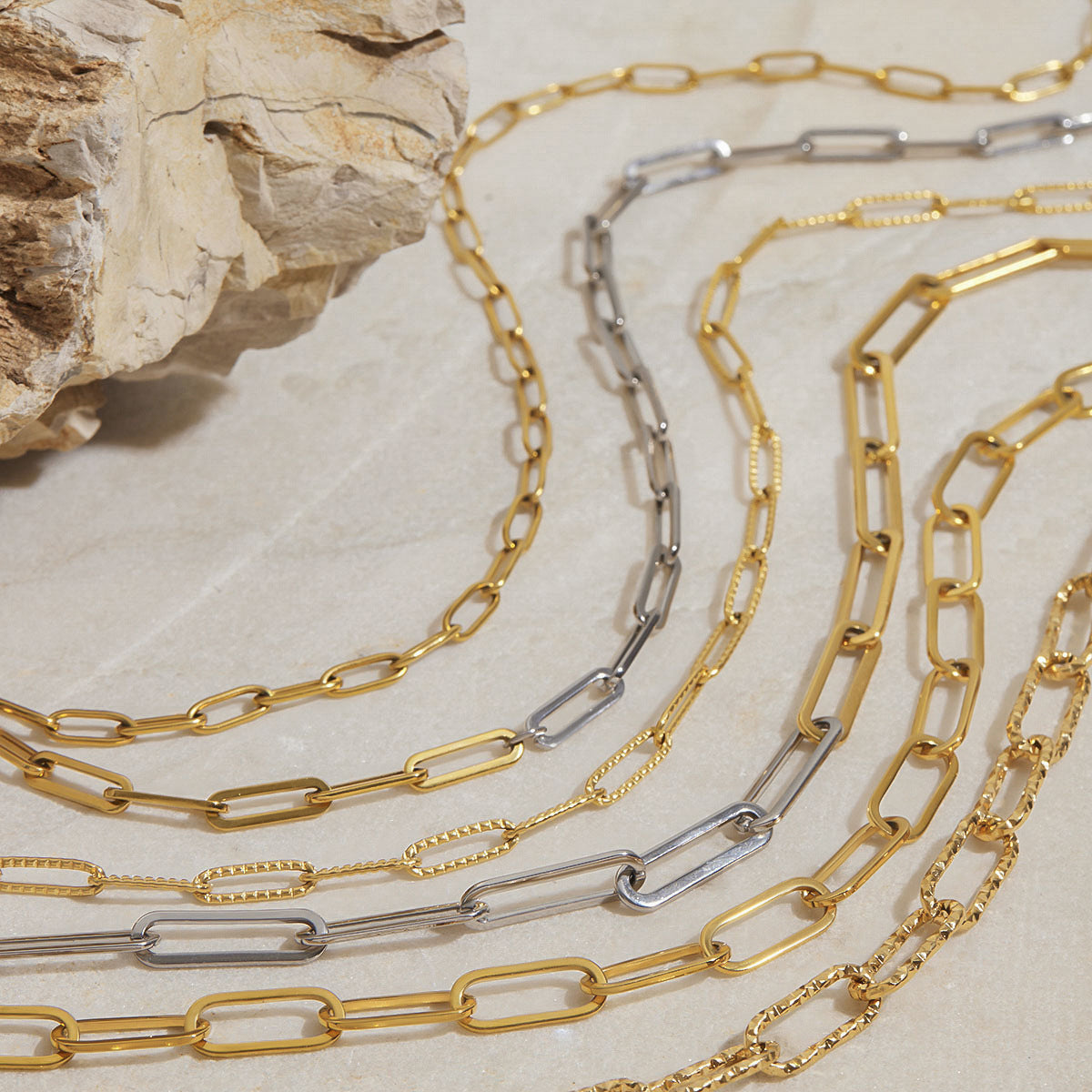 Chain Link Necklace – Minimalist Titanium Steel Jewelry