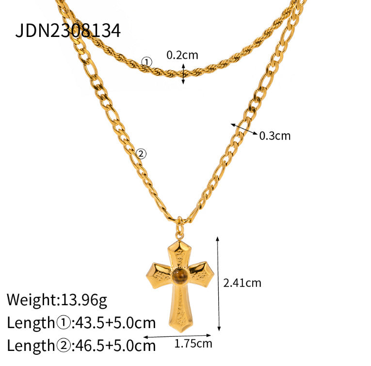 18K Gold Clavicle Necklace – Trendy Titanium Steel Jewelry