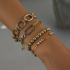 Cuban Zircon Chain Bracelet – Titanium Steel Luxury Jewelry