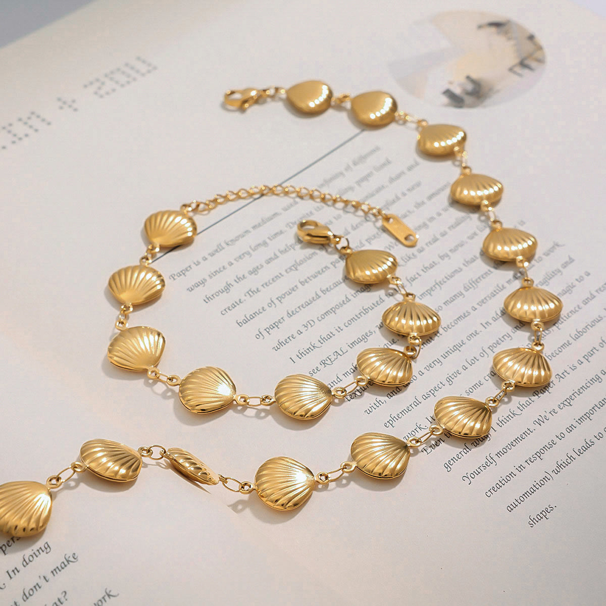 Ocean-Inspired Necklace & Bracelet Set – Titanium Steel Jewelry