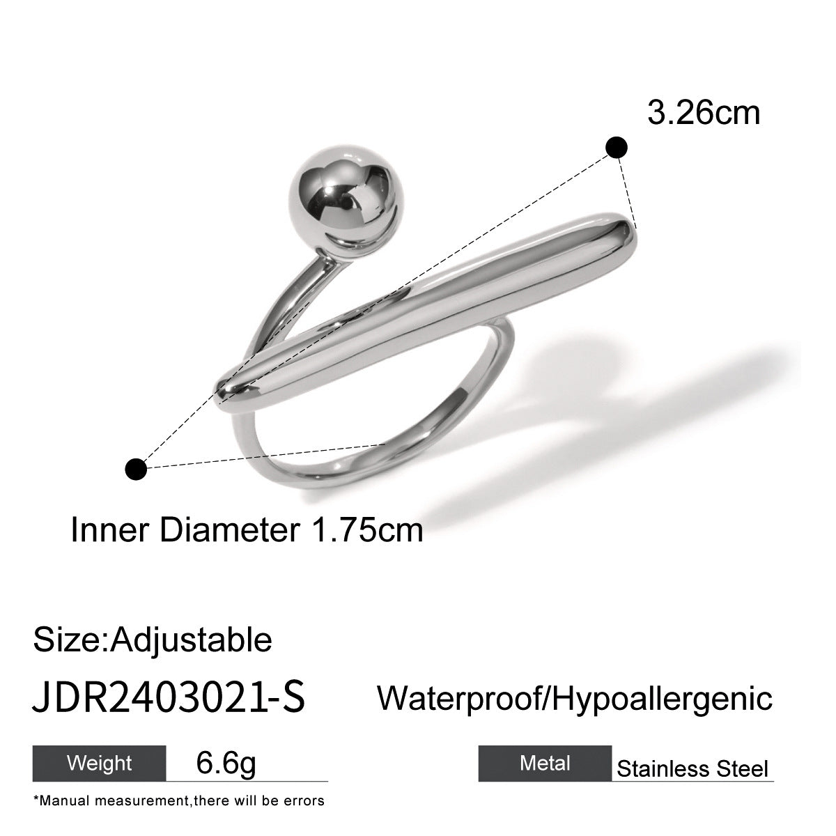 Geometric Silver Ring – Minimalist Titanium Steel Jewelry