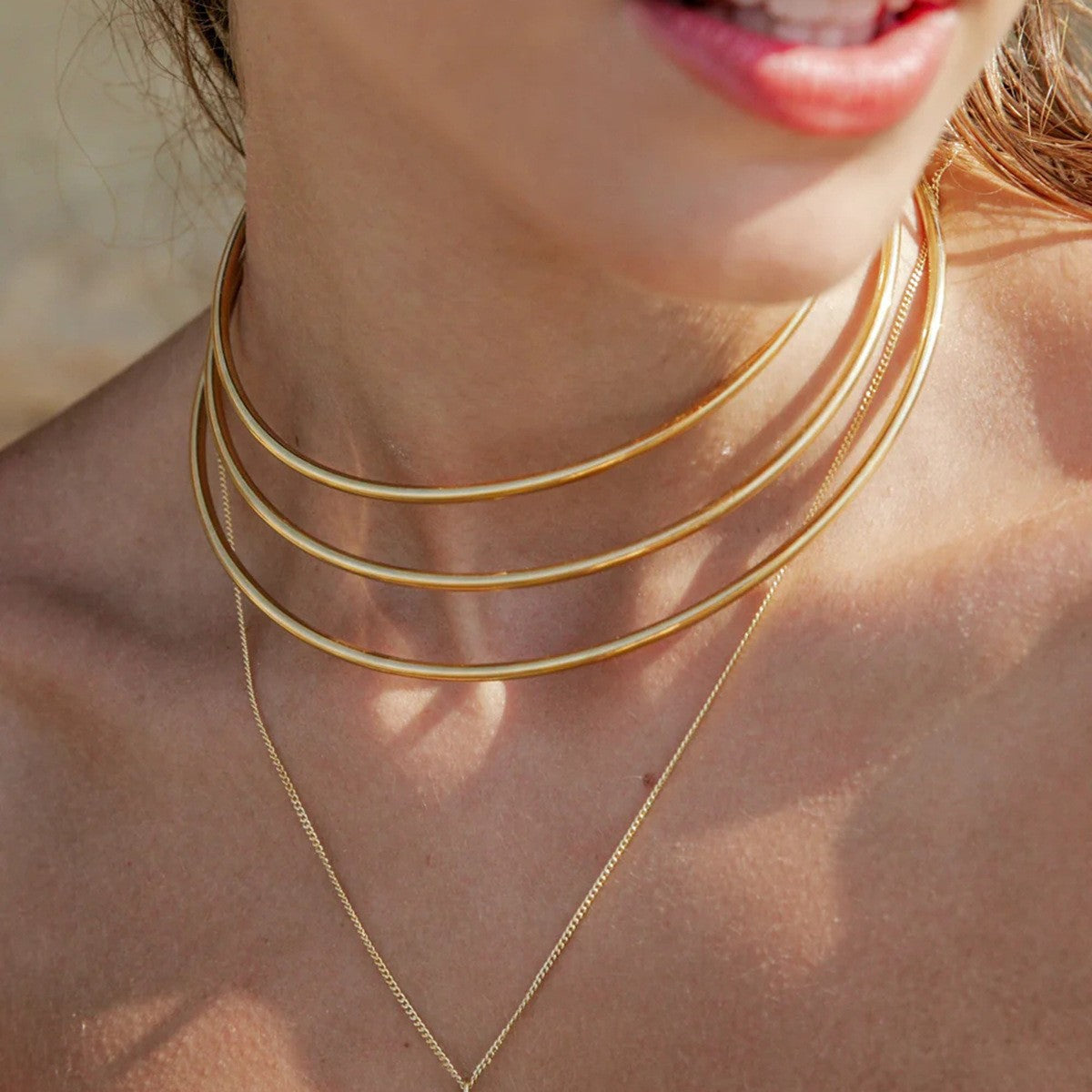 18K Gold Clavicle Necklace – Trendy Titanium Steel Jewelry