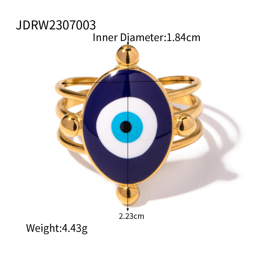 Natural Stone Ring – Unique Titanium Steel Elegant Jewelry