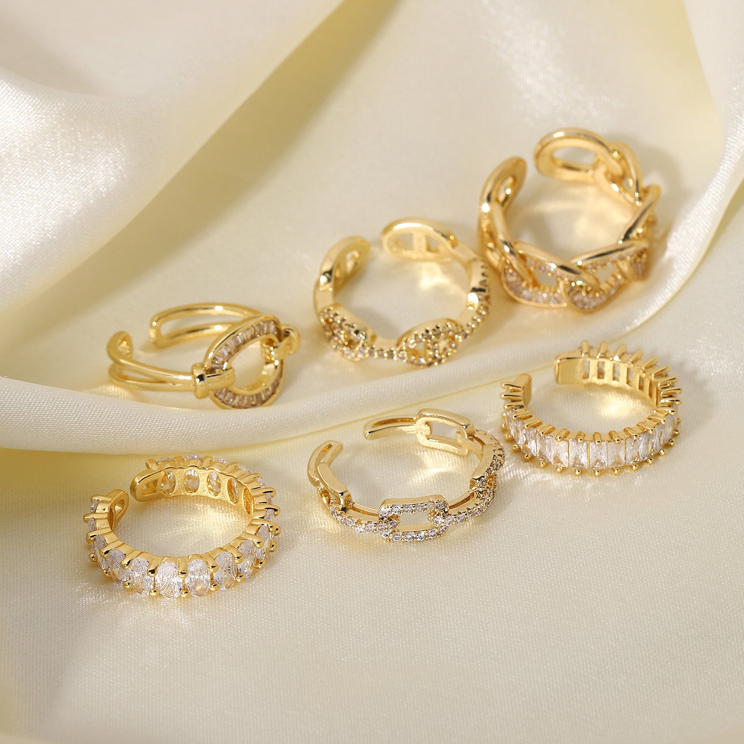 Vintage-Inspired Zirconia Open Ring – Boho High-End Couples Ring
