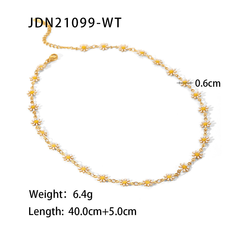 18K Gold Clavicle Necklace – Trendy Titanium Steel Jewelry
