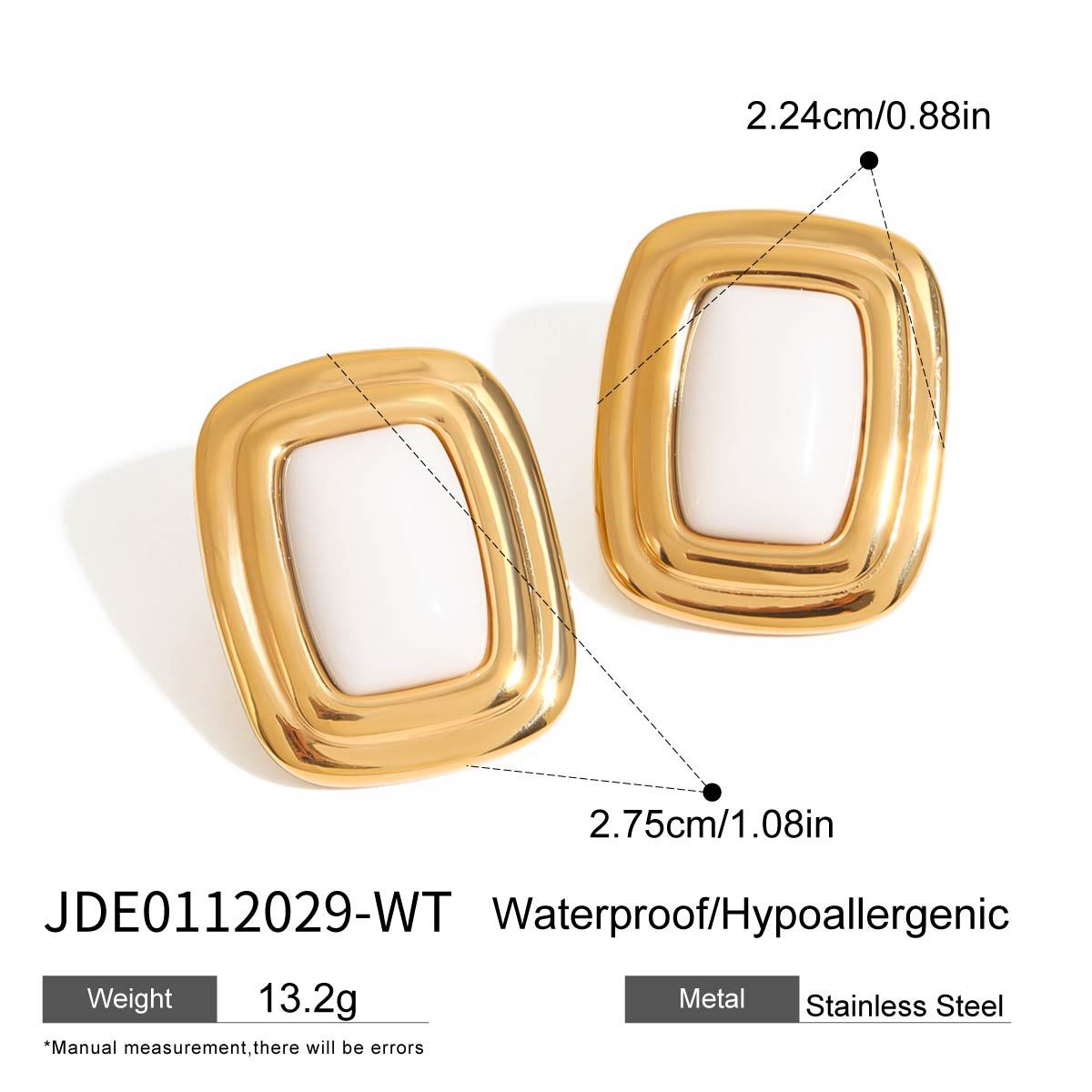 Onyx Stud Earrings – Elegant Titanium Steel Jewelry for Women