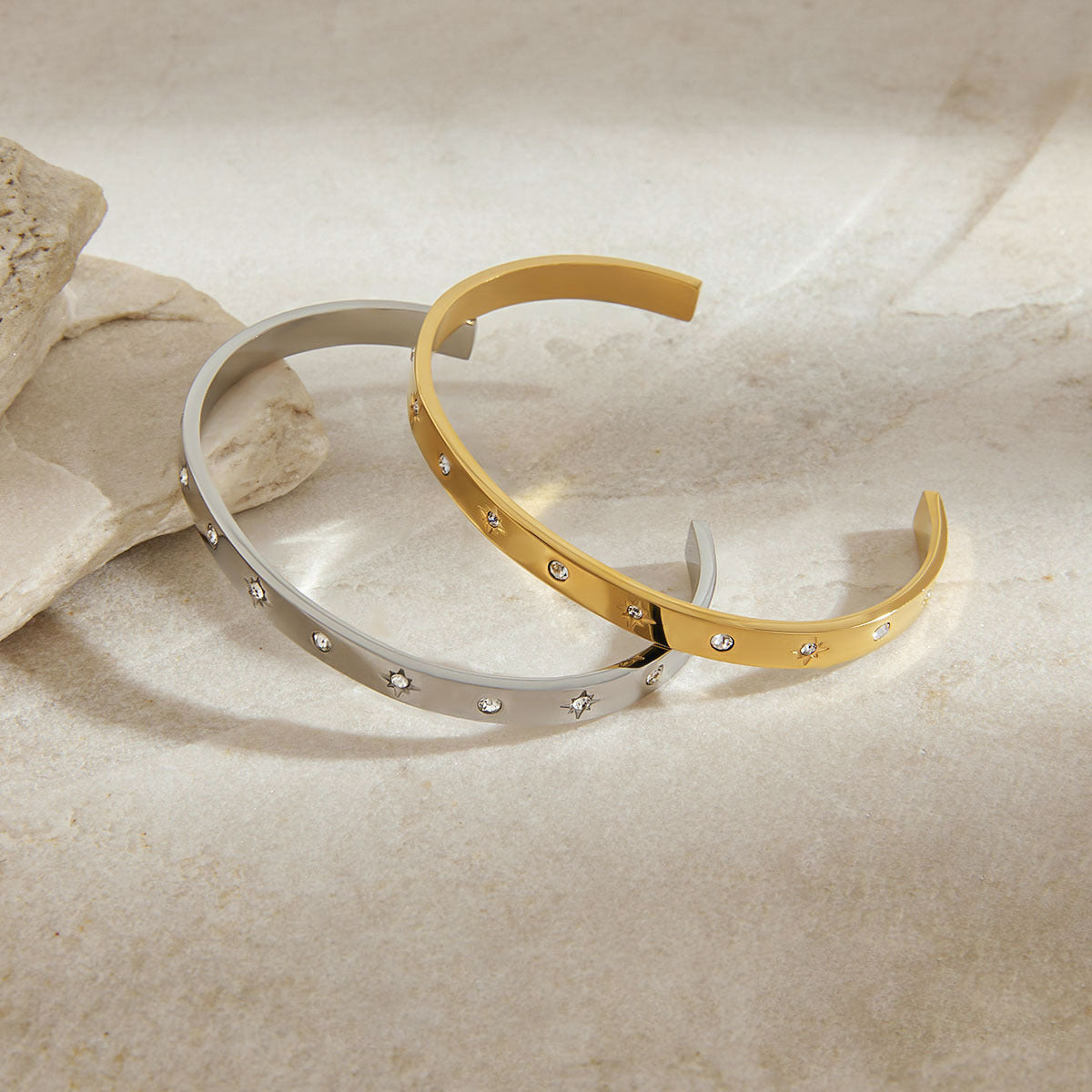 18K Gold Stainless Steel Bracelet – Elegant Titanium Steel Bangle