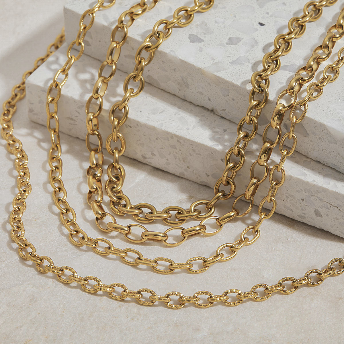 18K Gold Plated Necklace – Elegant Titanium Steel Jewelry
