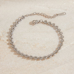 Heart Chain Bracelet – Elegant Titanium Steel Jewelry