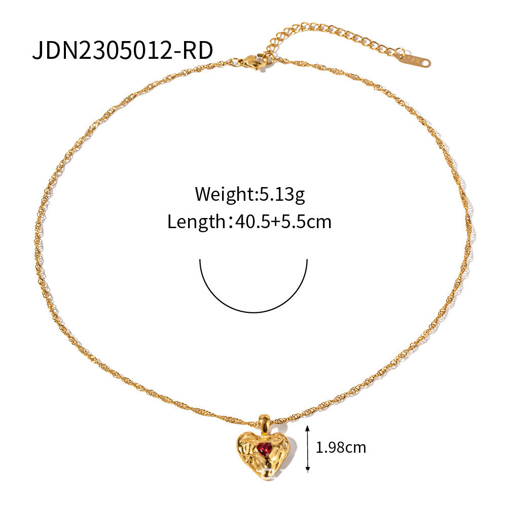 Heart Pendant Necklace – Elegant Titanium Steel Choker
