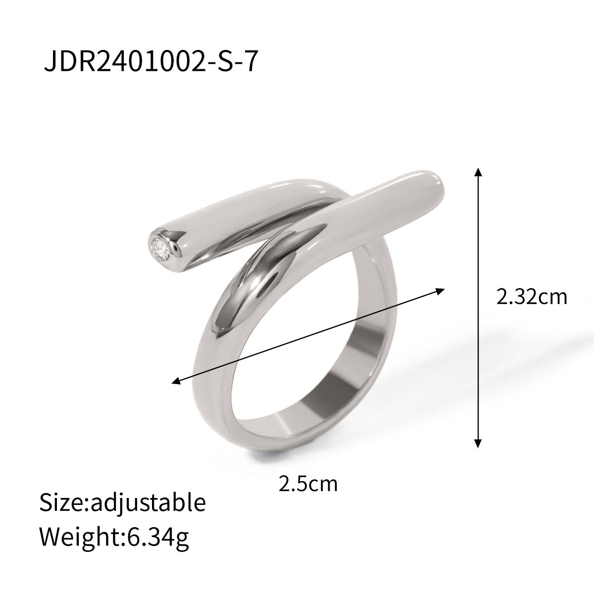 Geometric Silver Ring – Minimalist Titanium Steel Jewelry