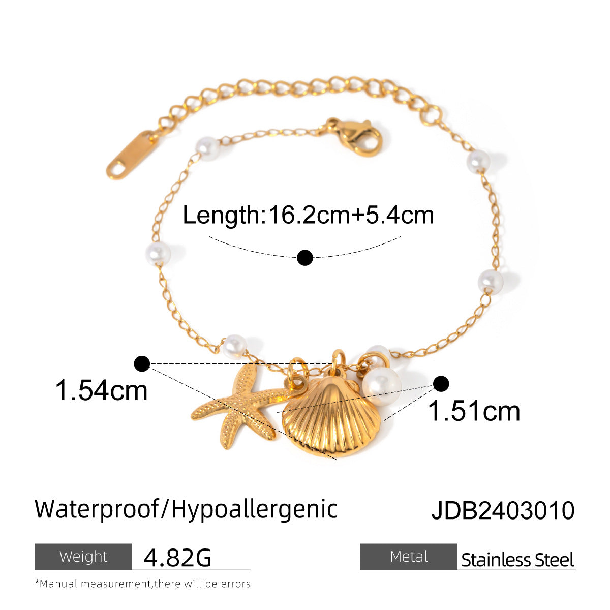 Shell & Pearl Titanium Steel Necklace – Ocean-Inspired Elegant Jewelry