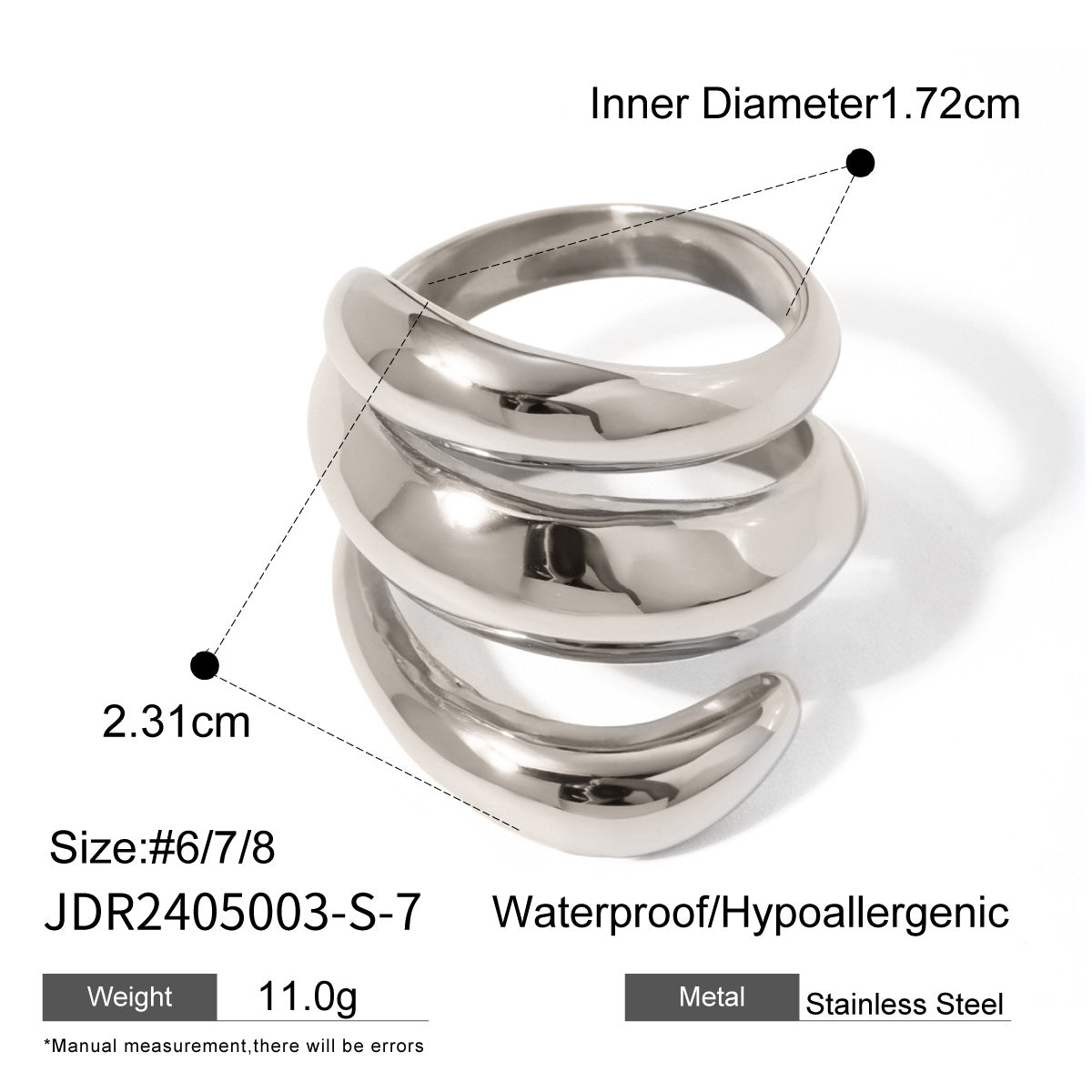 Geometric Silver Ring – Minimalist Titanium Steel Jewelry