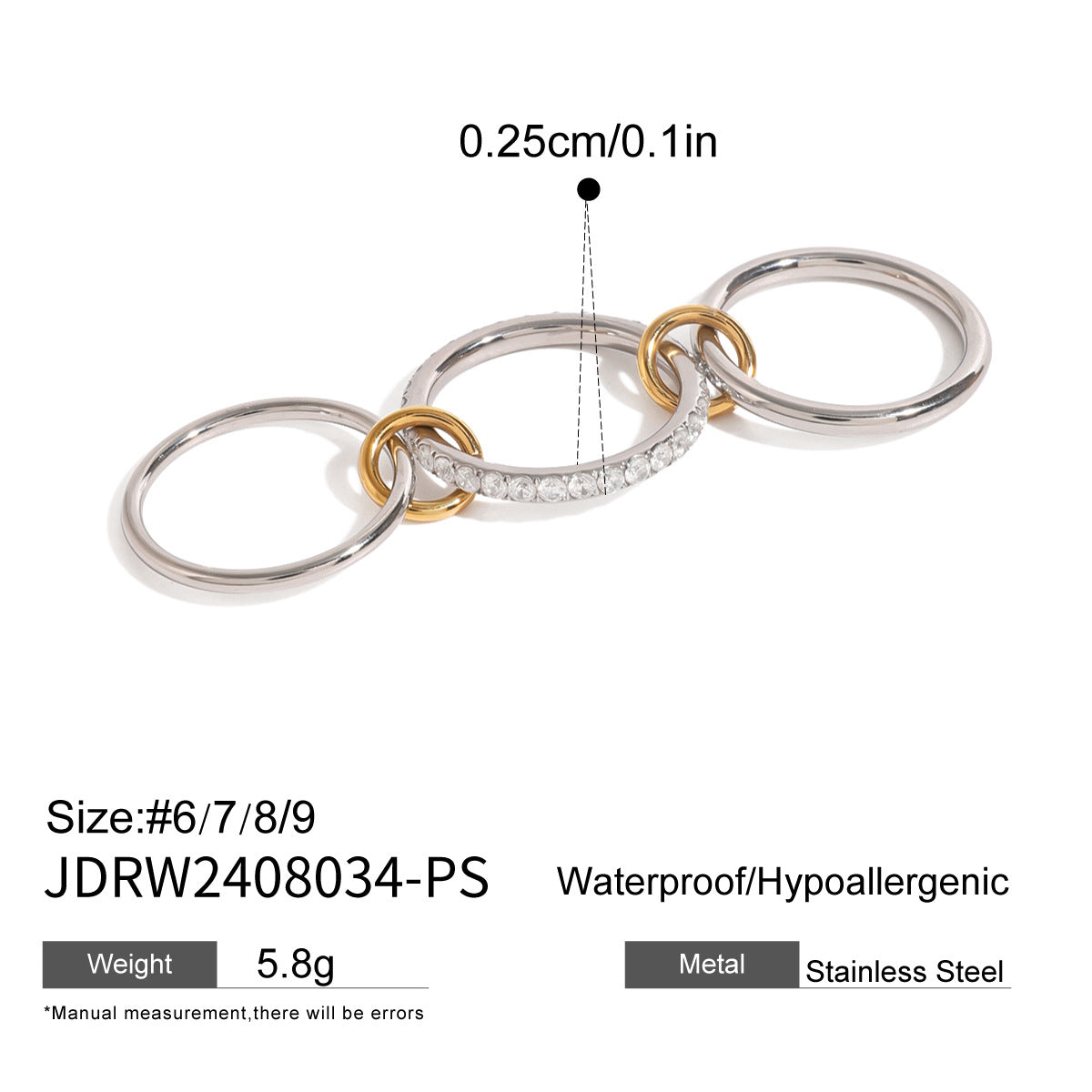 Stacked Pearl Stainless Steel Ring – Elegant INS-Inspired Jewelry
