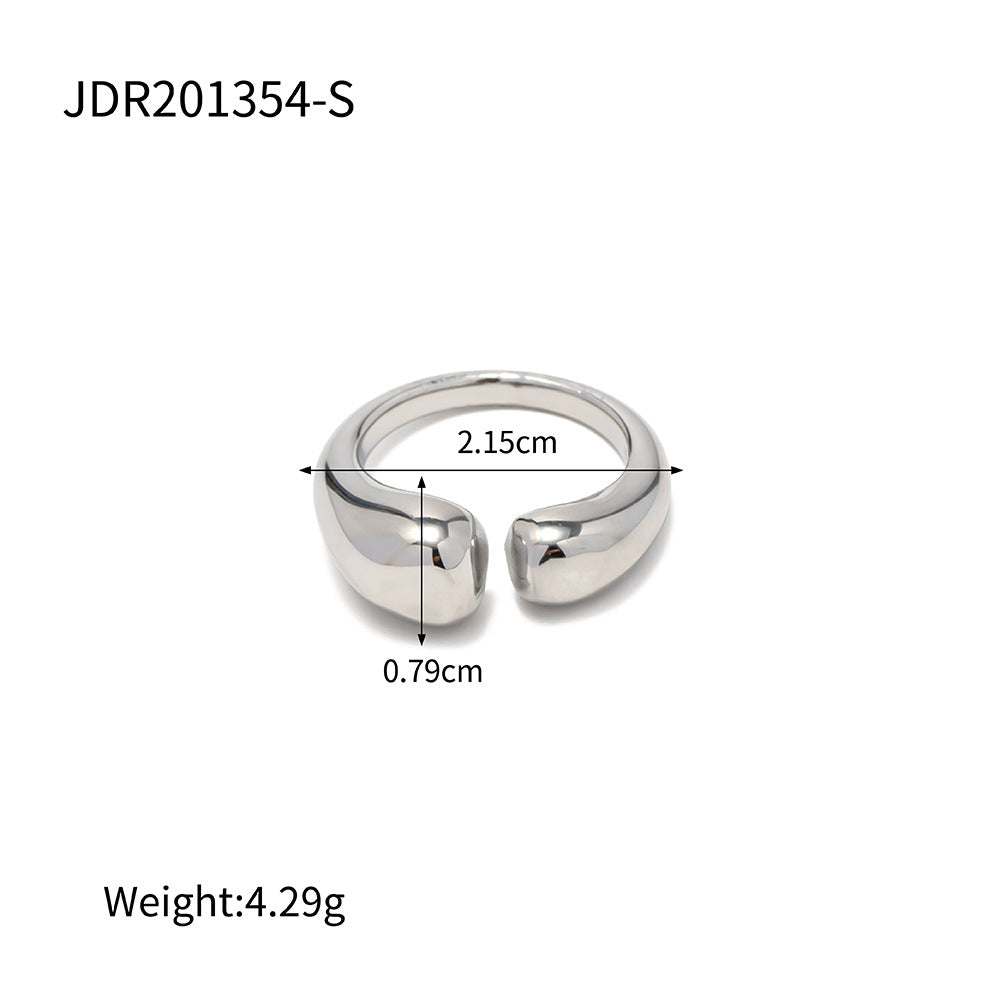 Geometric Silver Ring – Minimalist Titanium Steel Jewelry