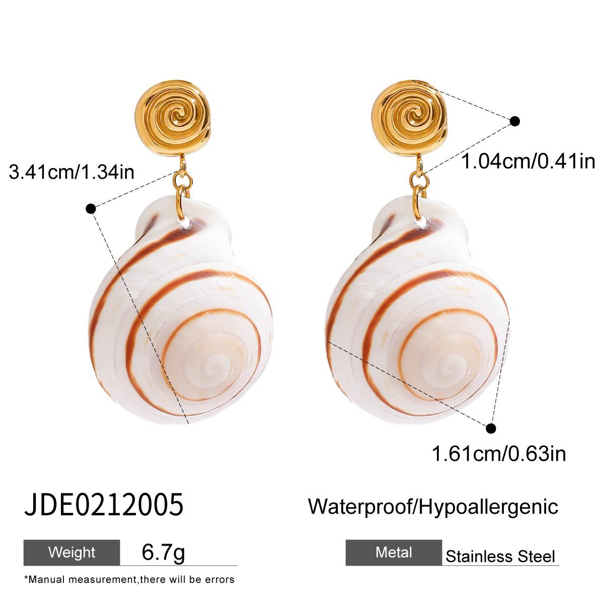 Seashell Stud Earrings – Vacation Style Titanium Steel Jewelry