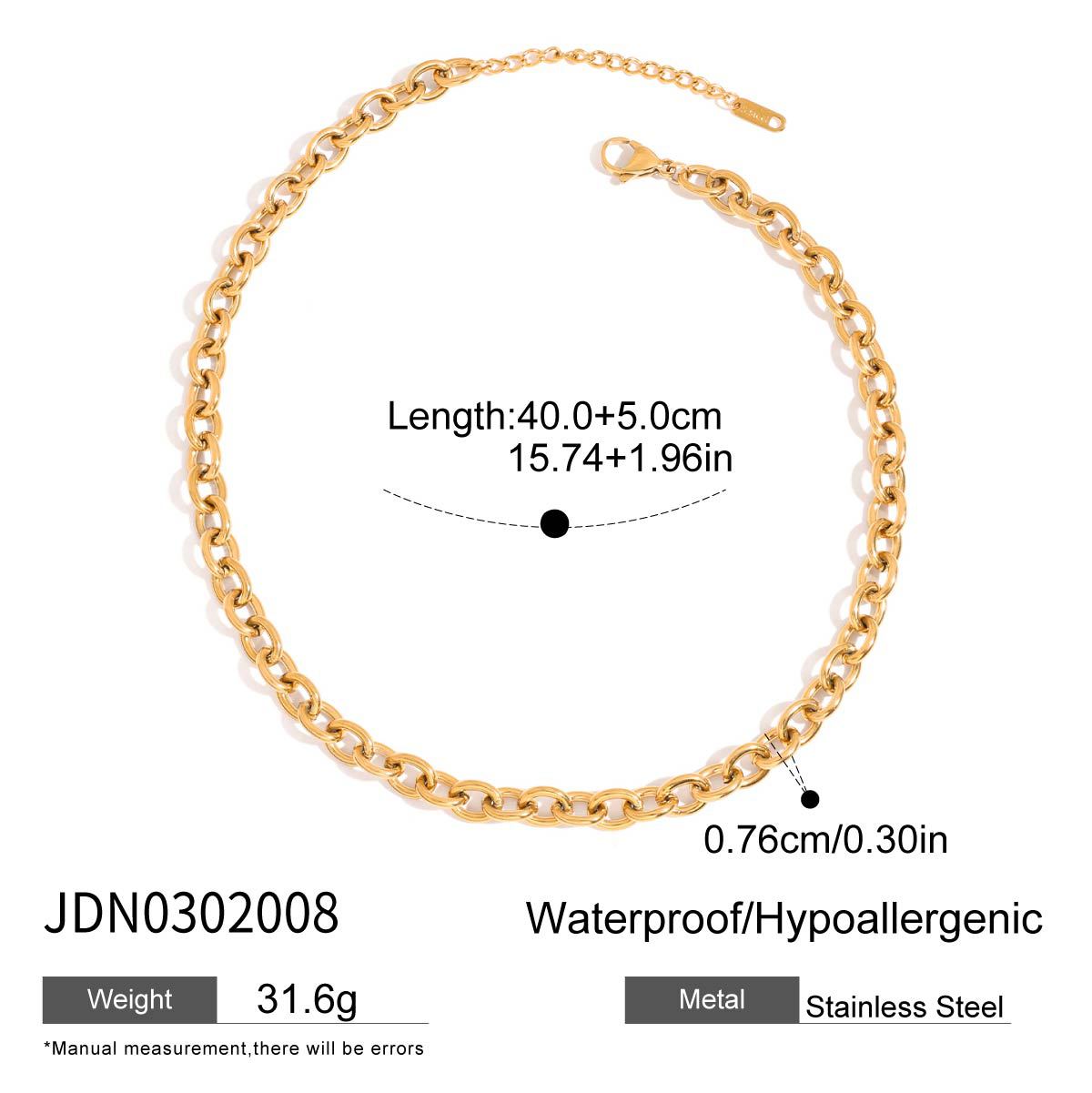 18K Gold Plated Necklace – Elegant Titanium Steel Jewelry
