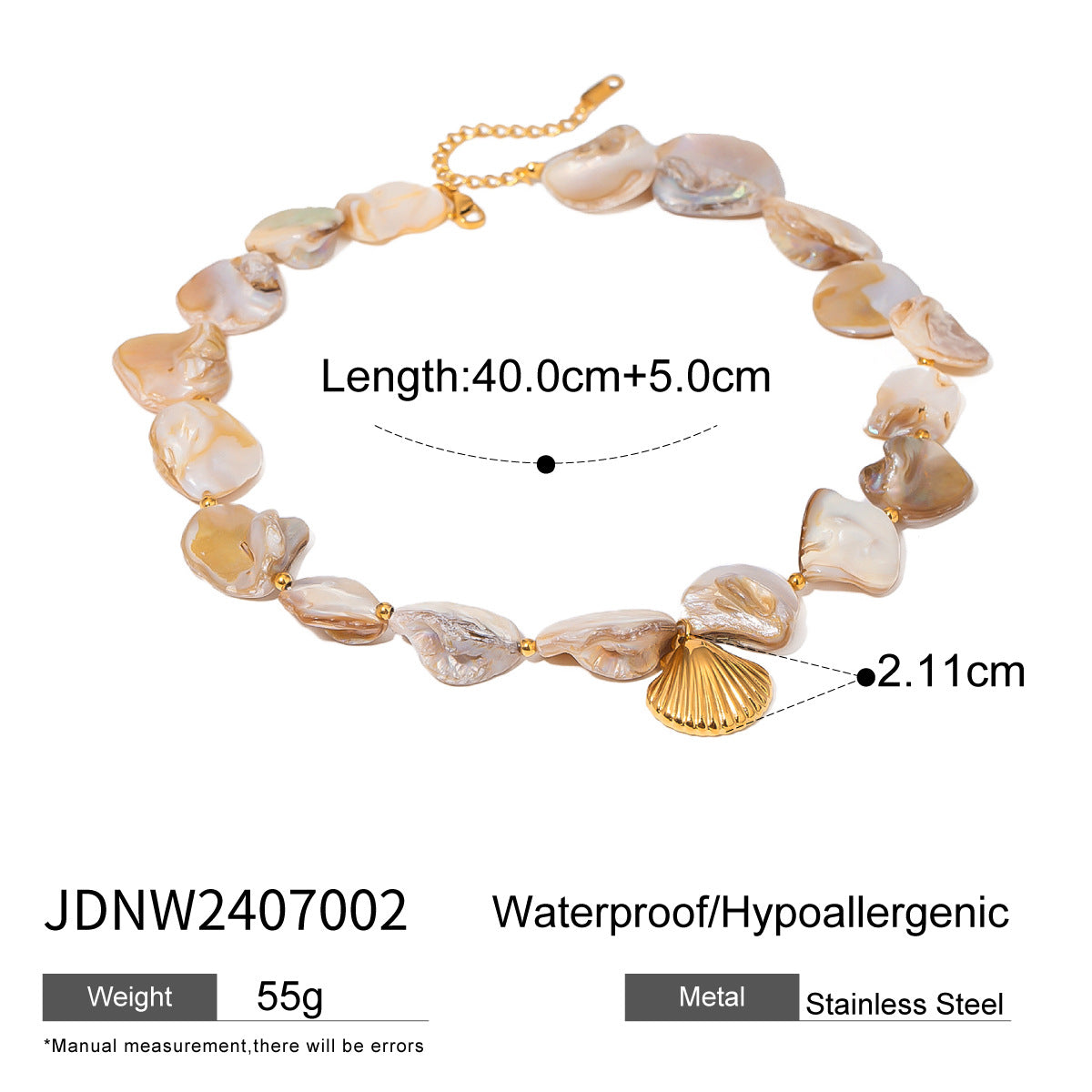Titanium Steel Shell Necklace – Beach-Inspired Luxury Choker