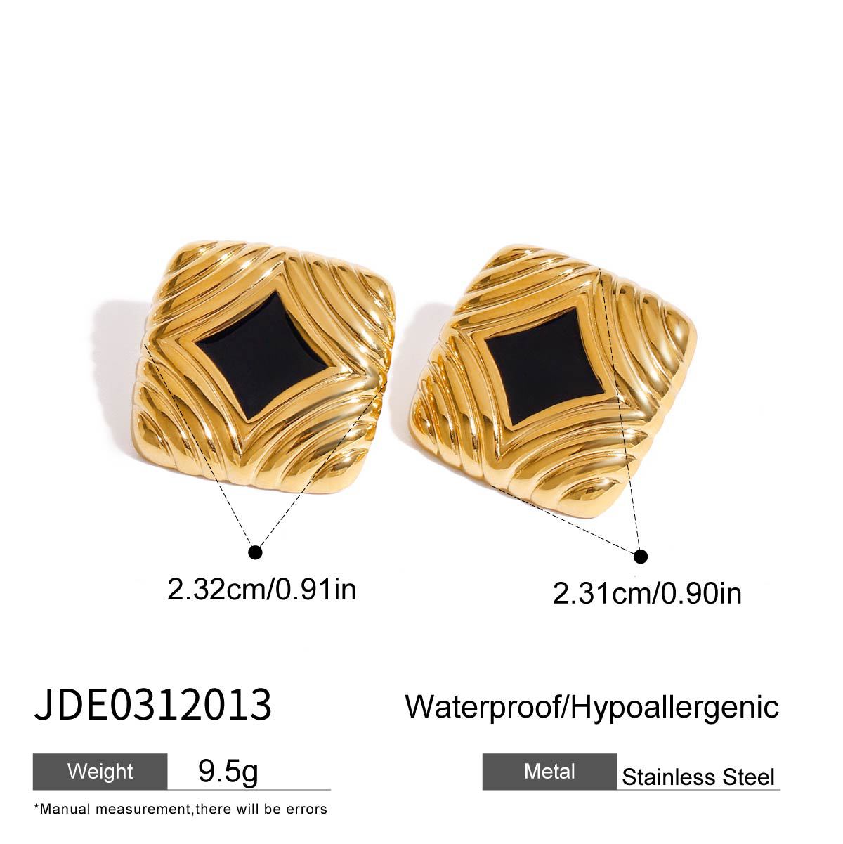 Enamel Drop Earrings – Elegant Titanium Steel Studs for Women