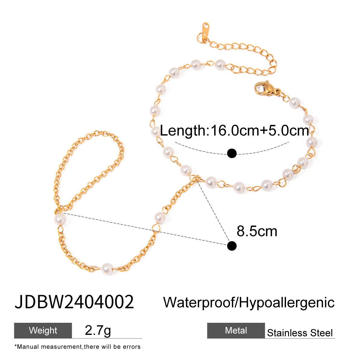 Chain Ring Bracelet – Titanium Steel Hand Jewelry for Women