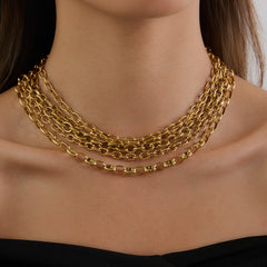 18K Gold Plated Necklace – Elegant Titanium Steel Jewelry