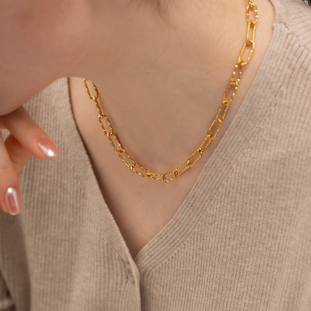 Chain Link Necklace – Minimalist Titanium Steel Jewelry