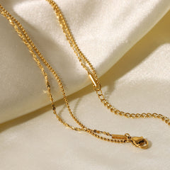 Layered Tassel Sequin Necklace – 18K Gold Plated Stainless Steel
