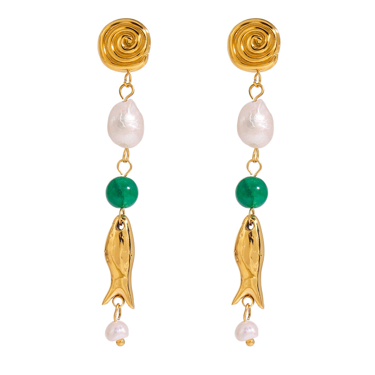 Pearl Stud Earrings – Elegant Titanium Steel Jewelry