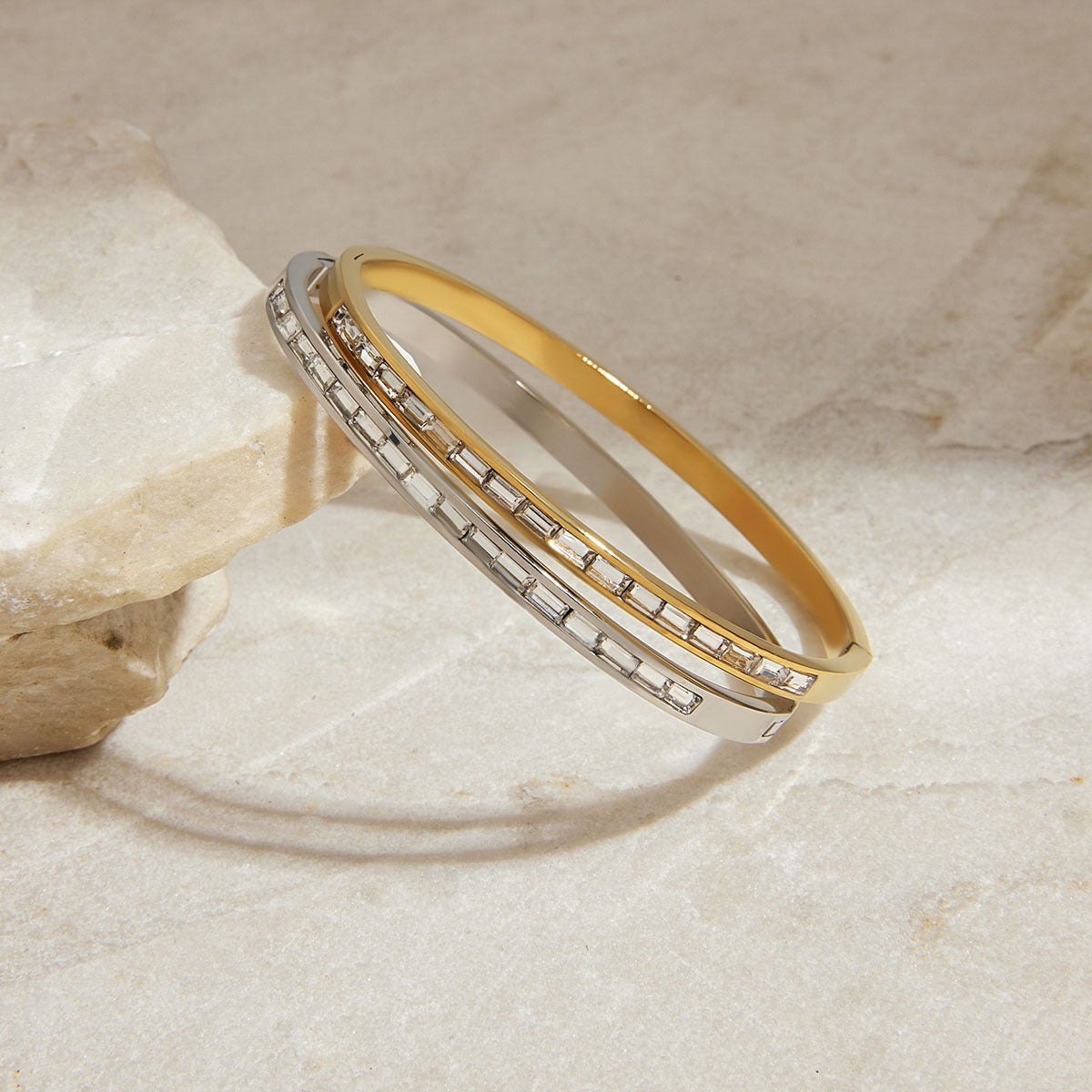 18K Gold Stainless Steel Bracelet – Elegant Titanium Steel Bangle