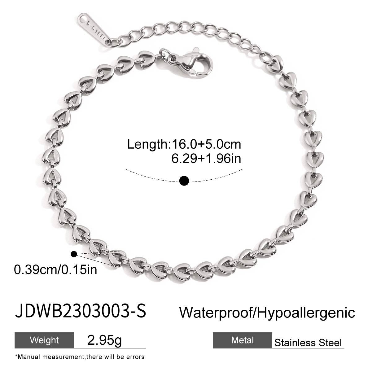 Heart Chain Bracelet – Elegant Titanium Steel Jewelry