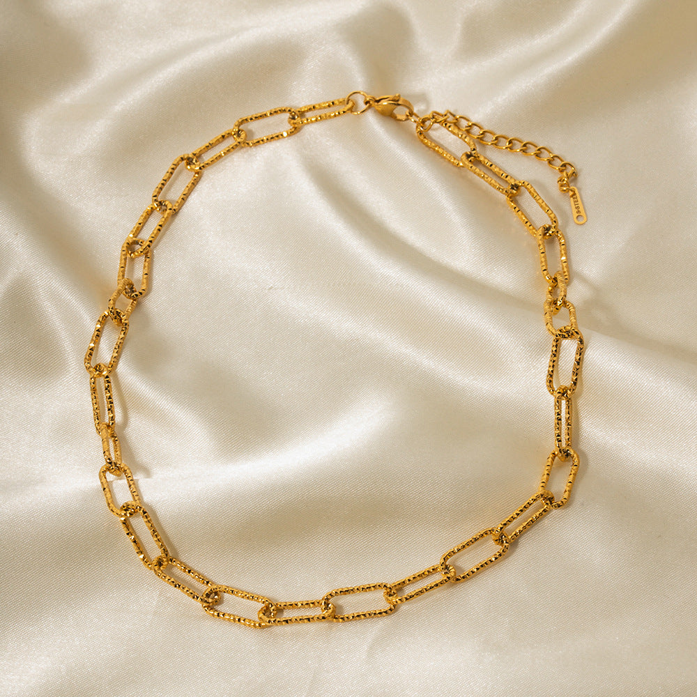 Chain Link Necklace – Minimalist Titanium Steel Jewelry