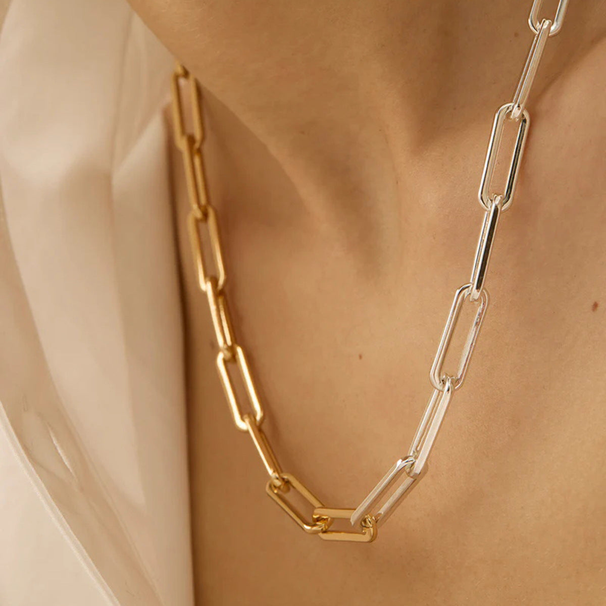Chain Link Necklace – Minimalist Titanium Steel Jewelry