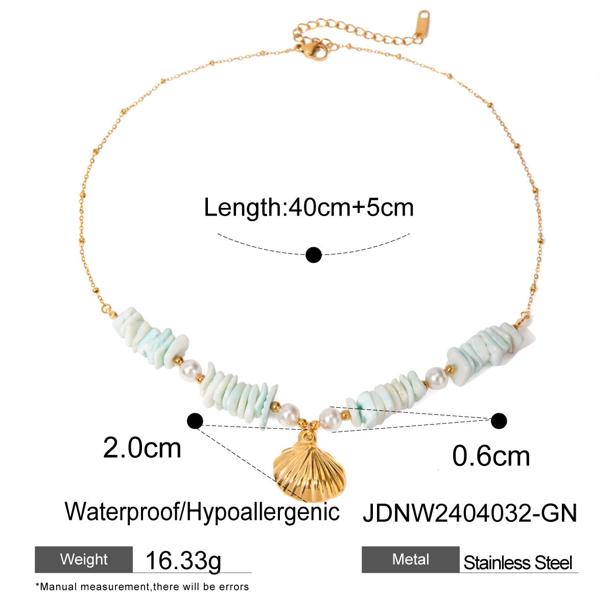 18K Gold Ocean Charm Bracelet – Starfish, Shell & Conch in Stainless Steel