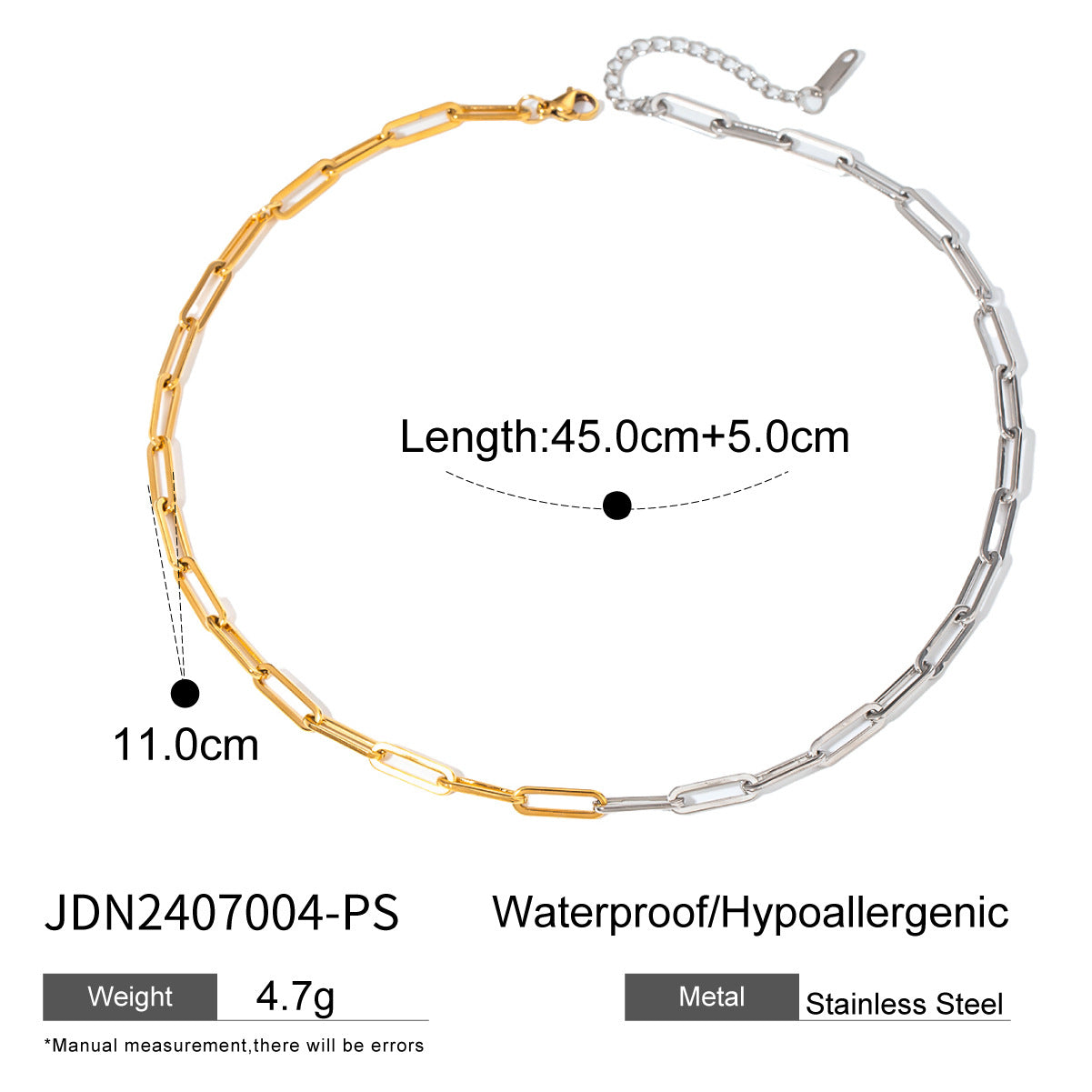Chain Link Necklace – Minimalist Titanium Steel Jewelry