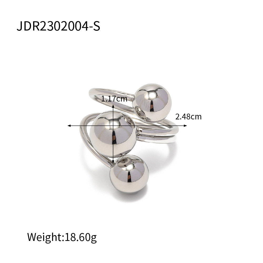 Geometric Silver Ring – Minimalist Titanium Steel Jewelry