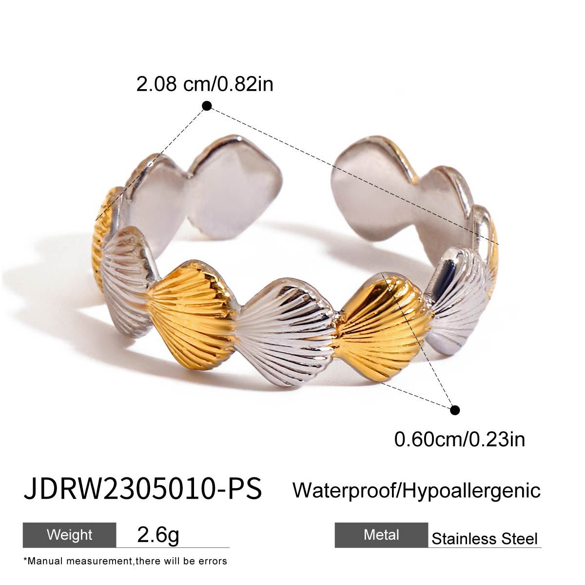 Starfish & Shell Ring – Ocean-Inspired Titanium Steel Jewelry