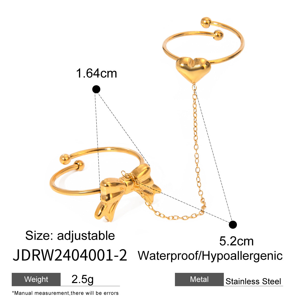 Chain Ring Bracelet – Titanium Steel Hand Jewelry for Women