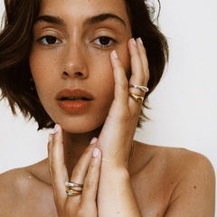 Trendy 18K Gold Resin Ring – Transparent Closed Stainless Steel Band