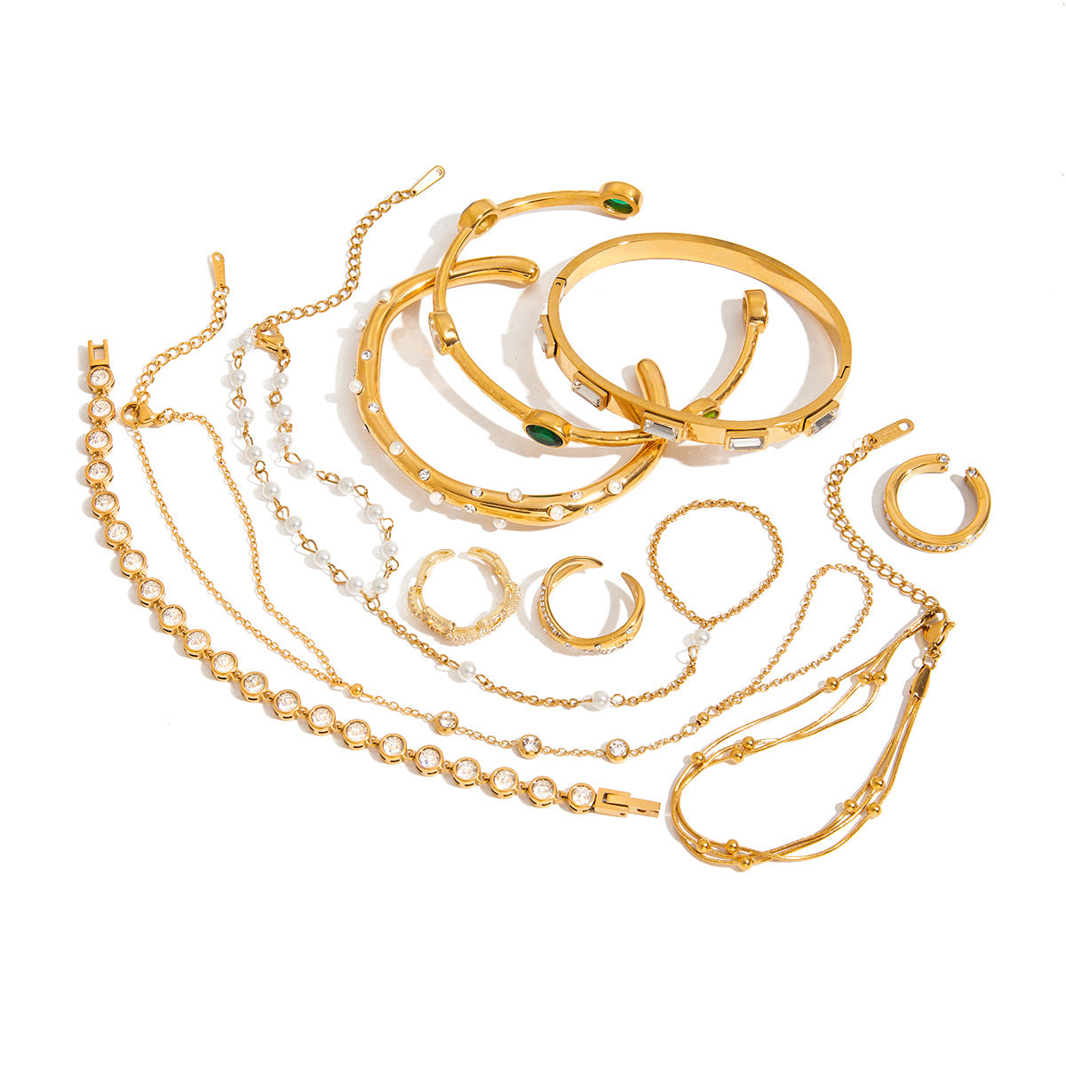 Chain Ring Bracelet – Titanium Steel Hand Jewelry for Women