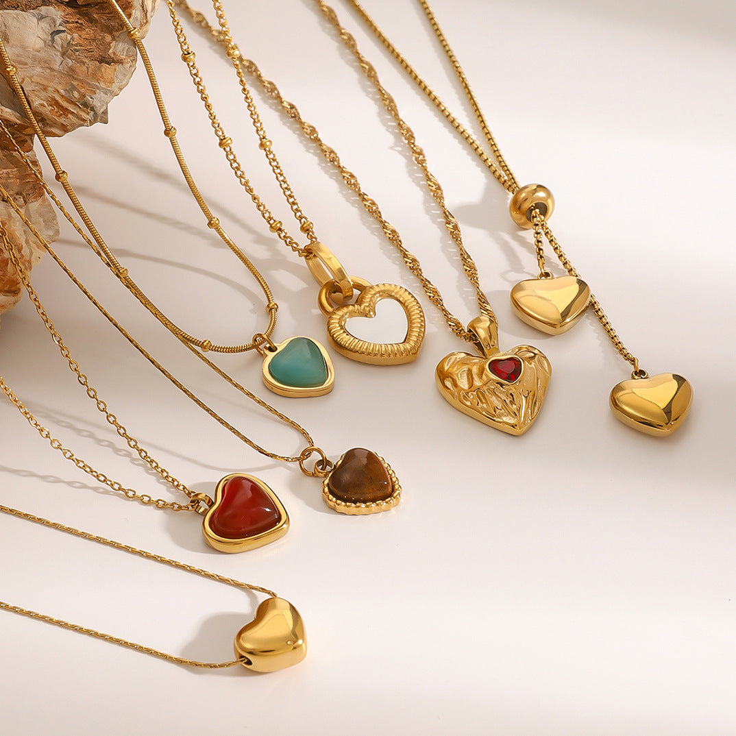 Heart Pendant Necklace – Elegant Titanium Steel Choker