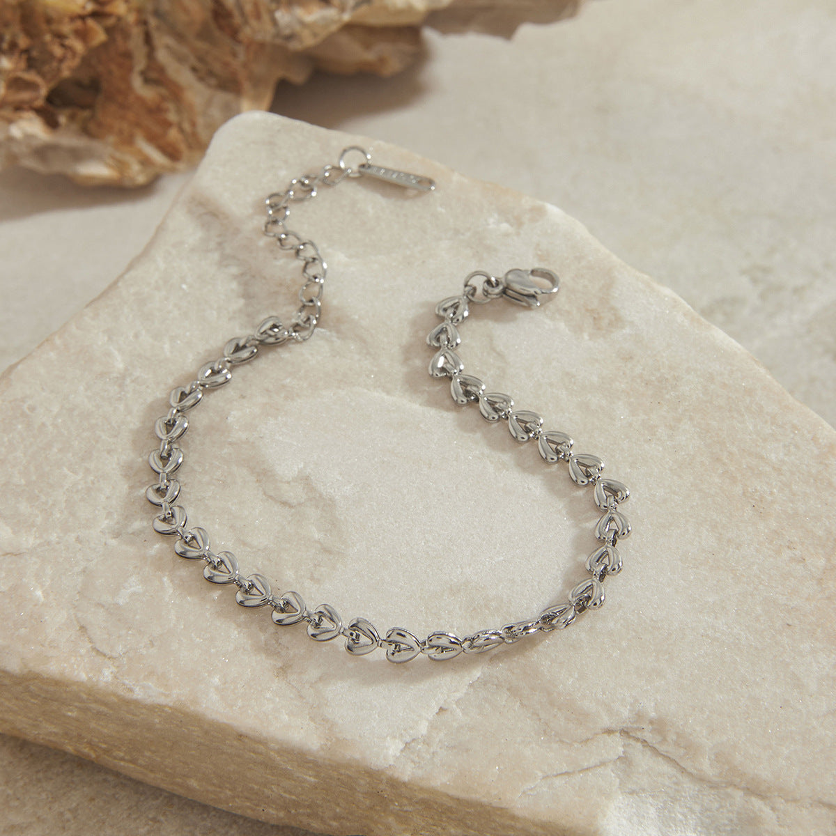 Heart Chain Bracelet – Elegant Titanium Steel Jewelry